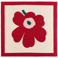 Unikko dug 140 × 140 cm, cranberry/rose