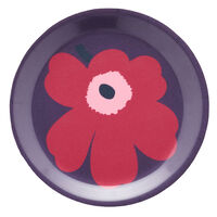 Unikko glasunderlägg 4-pack 11 cm, röd/lila