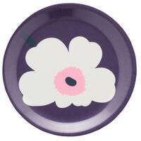 Unikko glasunderlägg 11 cm 4-pack, plommon/vit