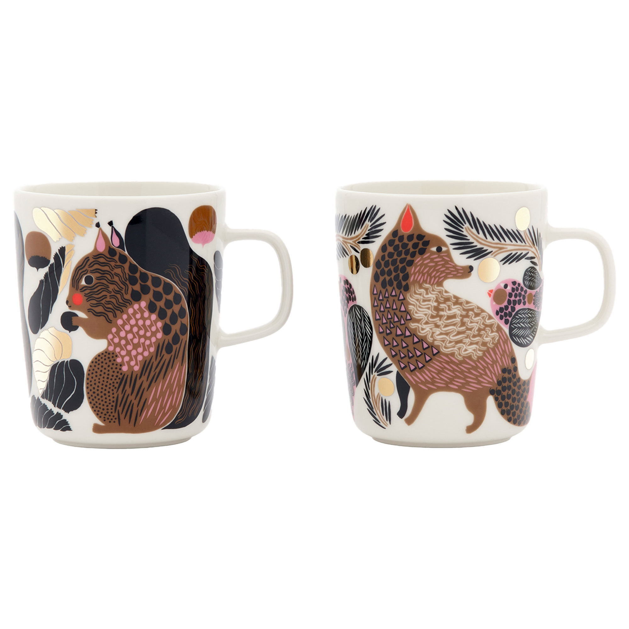 Marimekko Kurre Ketunmarja krus 2,5 dl 2-pak, flerfarvet/guld