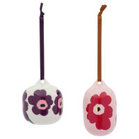 Unikko ornament 2-pack, pink/cranberry
