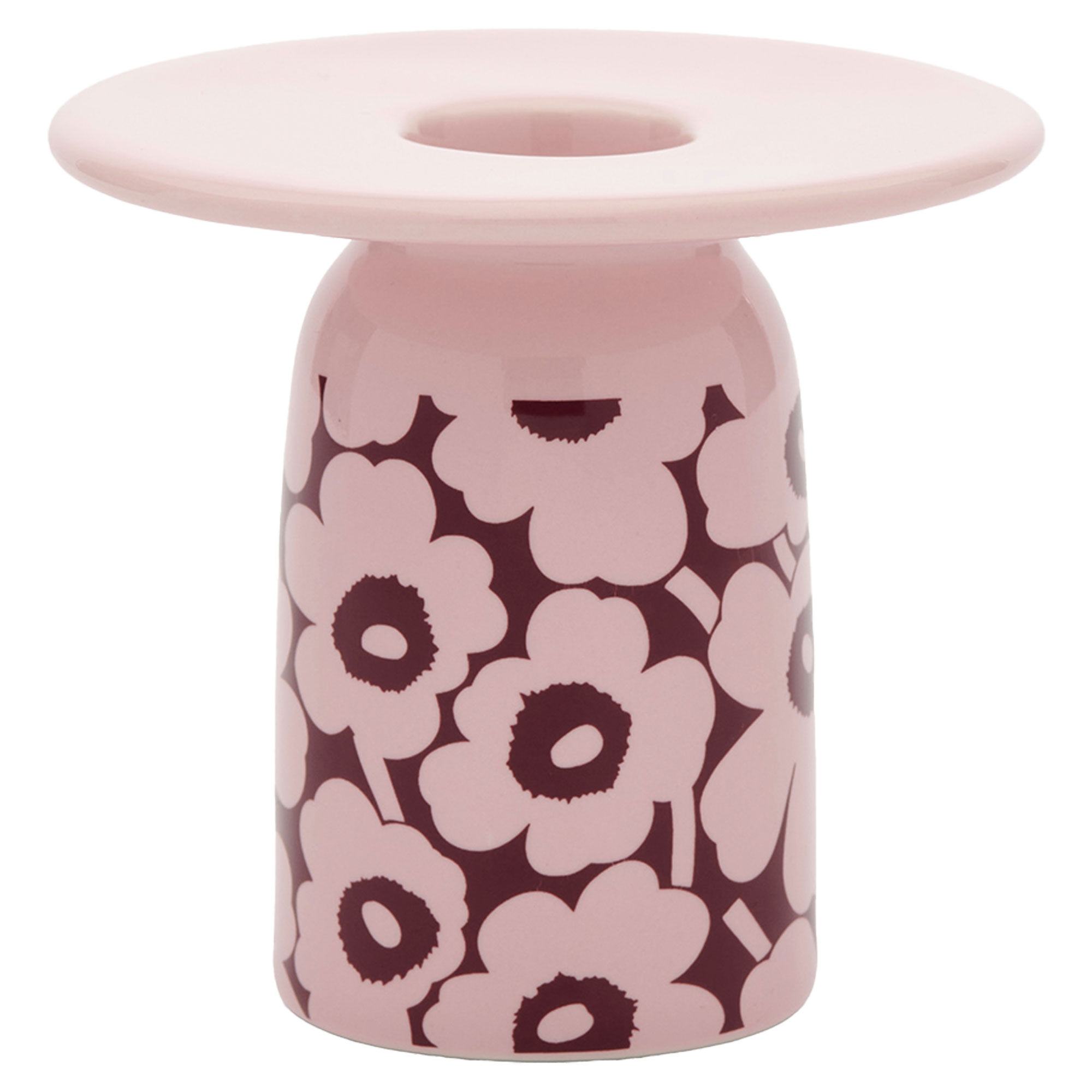 Marimekko Pieni Unikko lysestage 8 cm, rosa/vinr&oslash;d