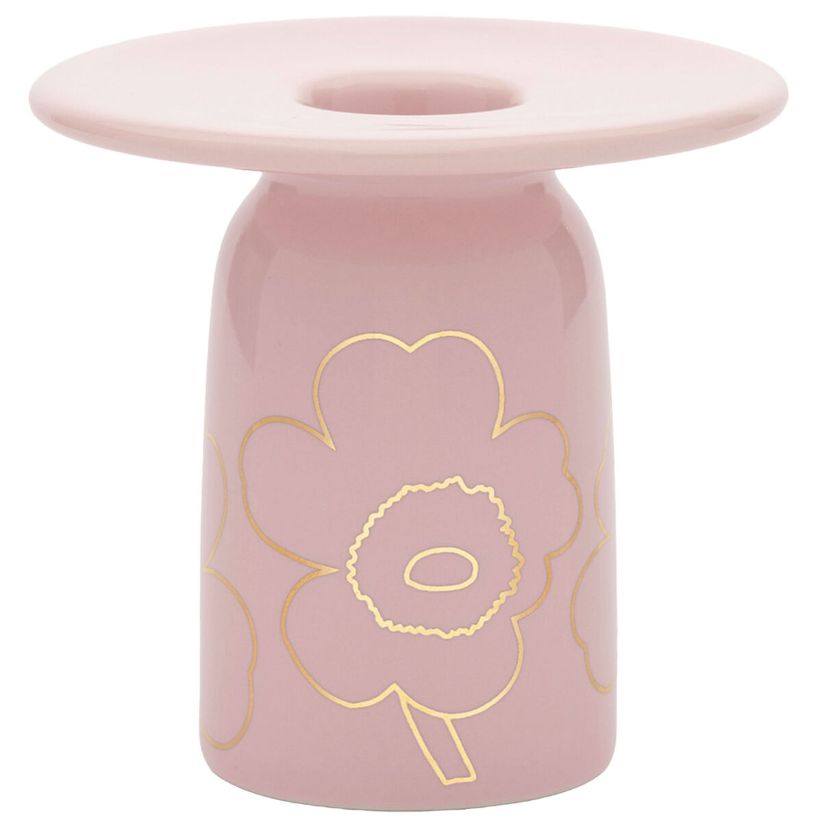 Piirto Unikko ljusstake 8 cm, rosa/guld