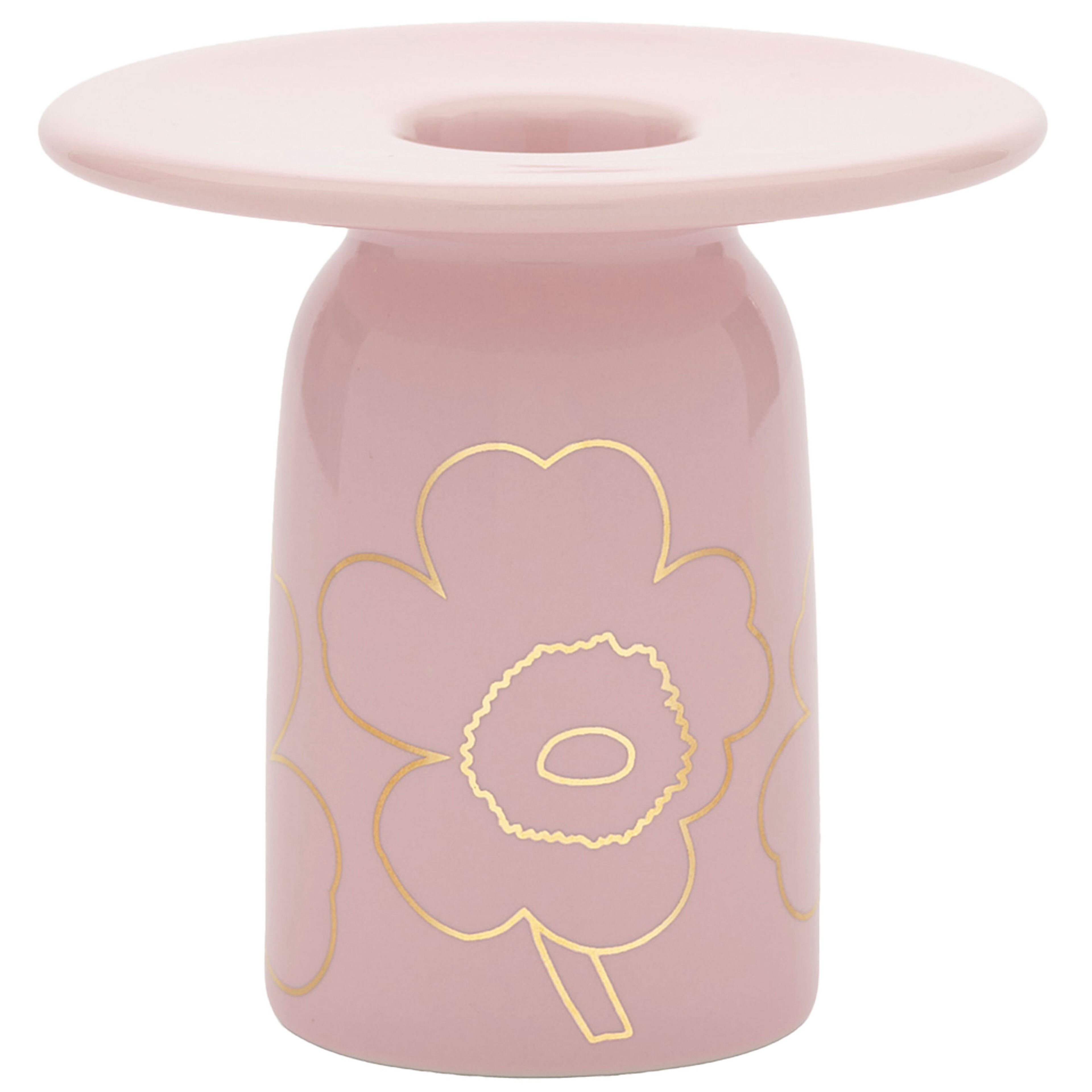 Piirto Unikko ljusstake 8 cm, rosa/guld