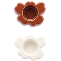 Unikko värmeljushållare 10 × 3 cm 2-pack, vit/kastanj