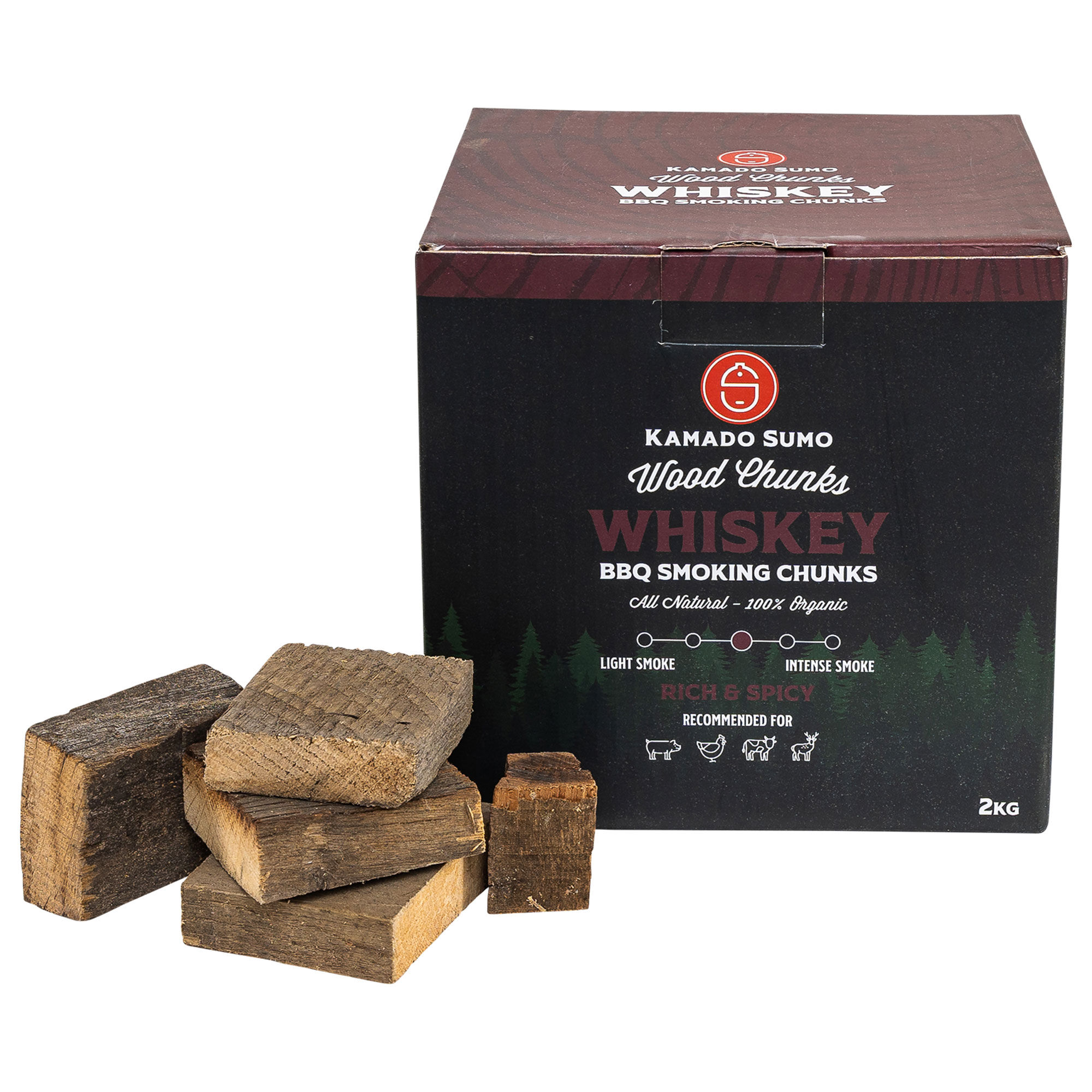 Kamado sumo Whiskey Chunks røykved 2 kg