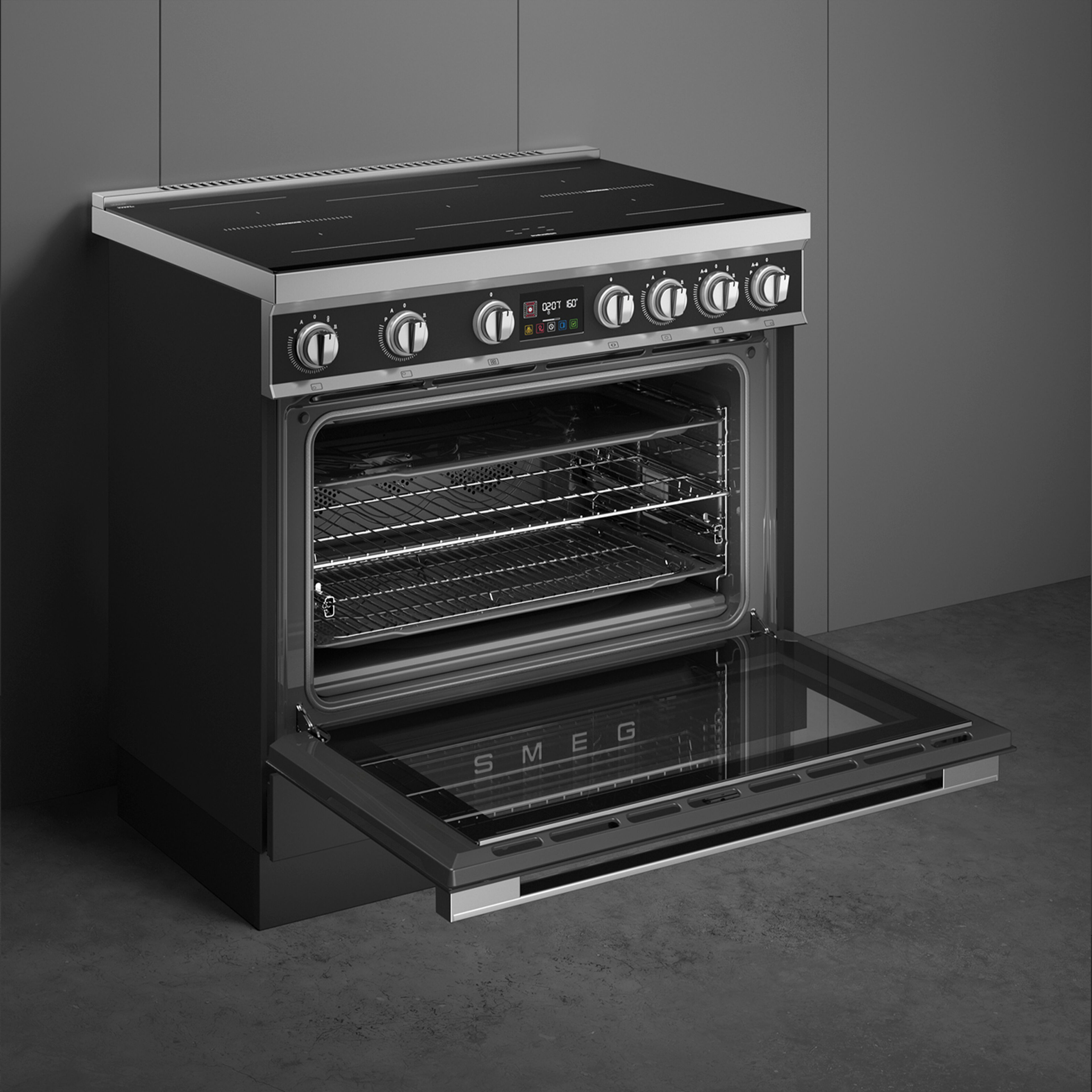 Portofino CPF90I1PAN2 induktionsspis med ugn 90 cm, antracit