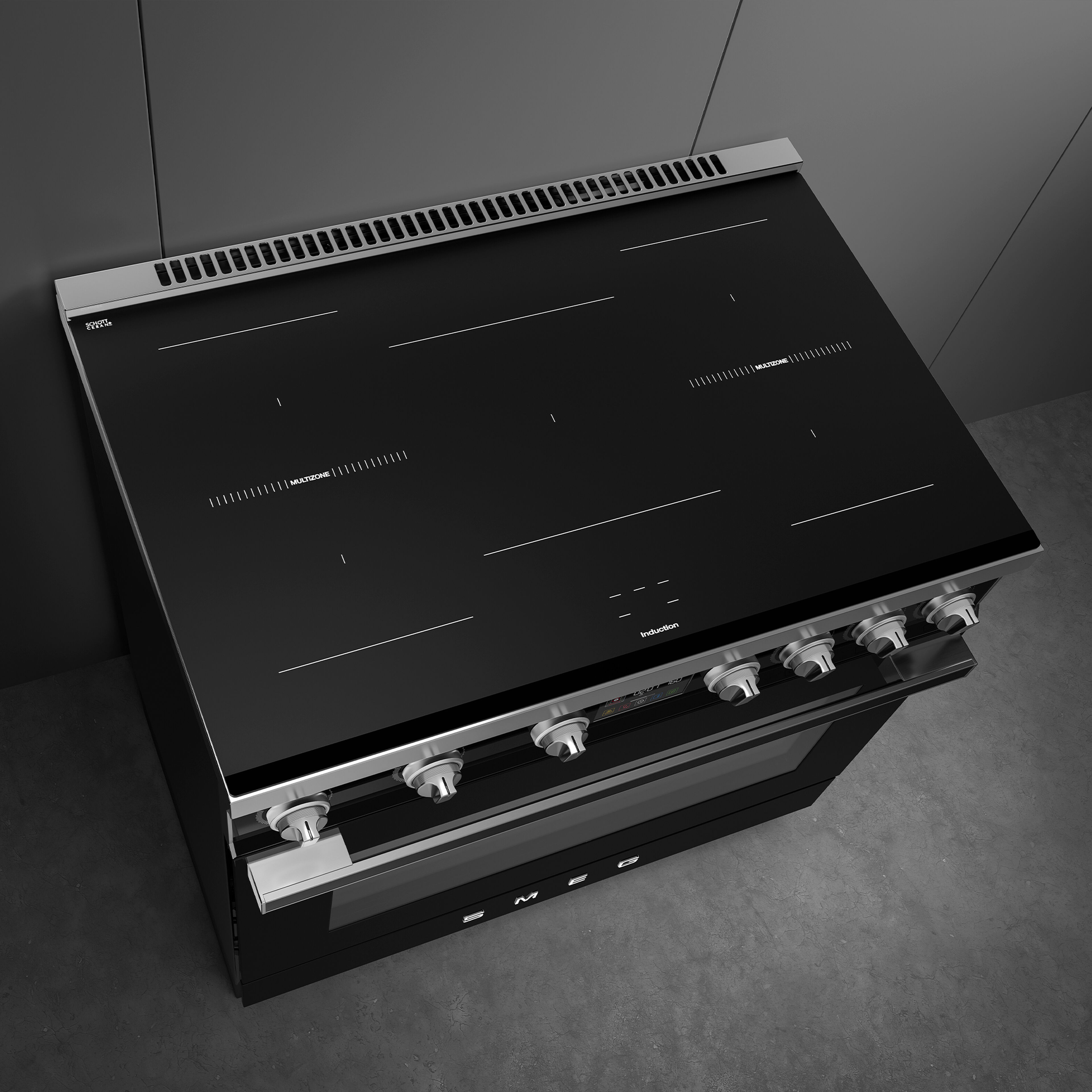 Portofino CPF90I1PBL2 induktionsspis med ugn 90 cm, svart