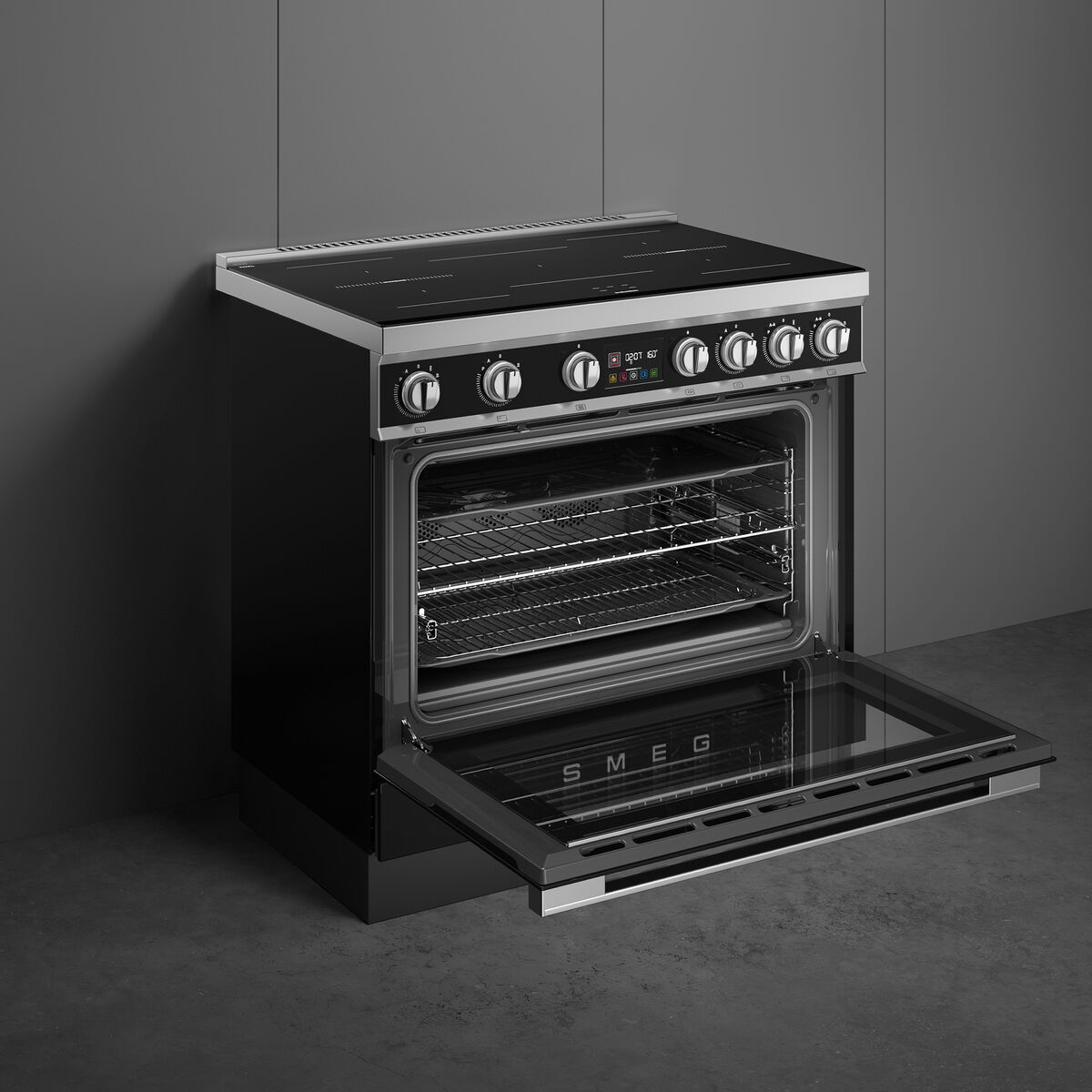 Portofino CPF90I1PBL2 induktionsspis med ugn 90 cm, svart