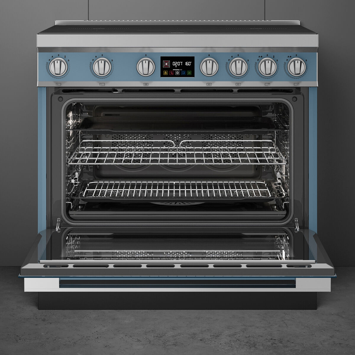 Portofino CPF9011PSB2 induktionsspis med ugn 90 cm, storm blue