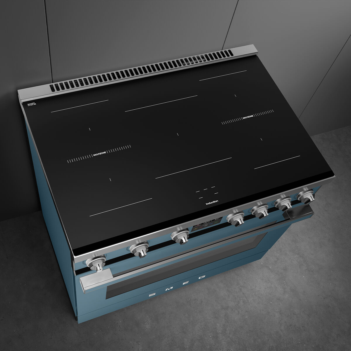 Portofino CPF9011PSB2 induktionsspis med ugn 90 cm, storm blue