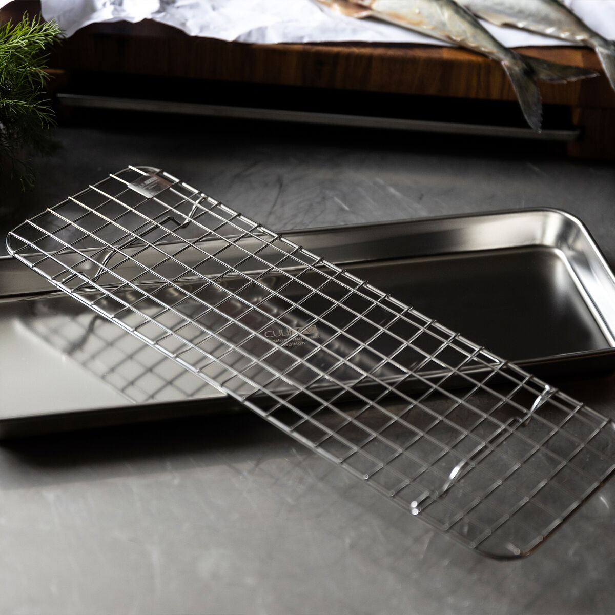 Gastrobleck med galler, 38 x 14 cm