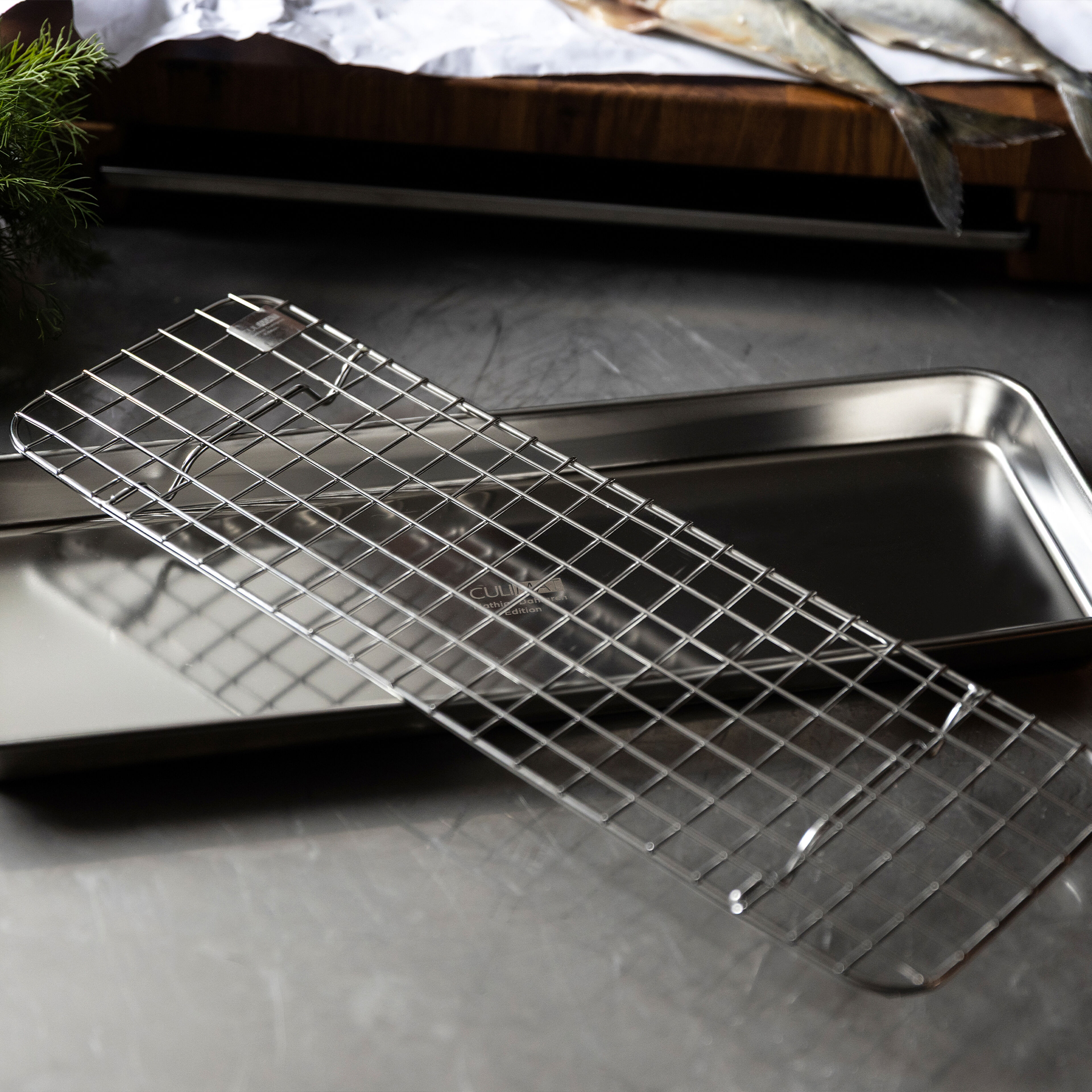 Gastrobleck med galler, 38 x 14 cm