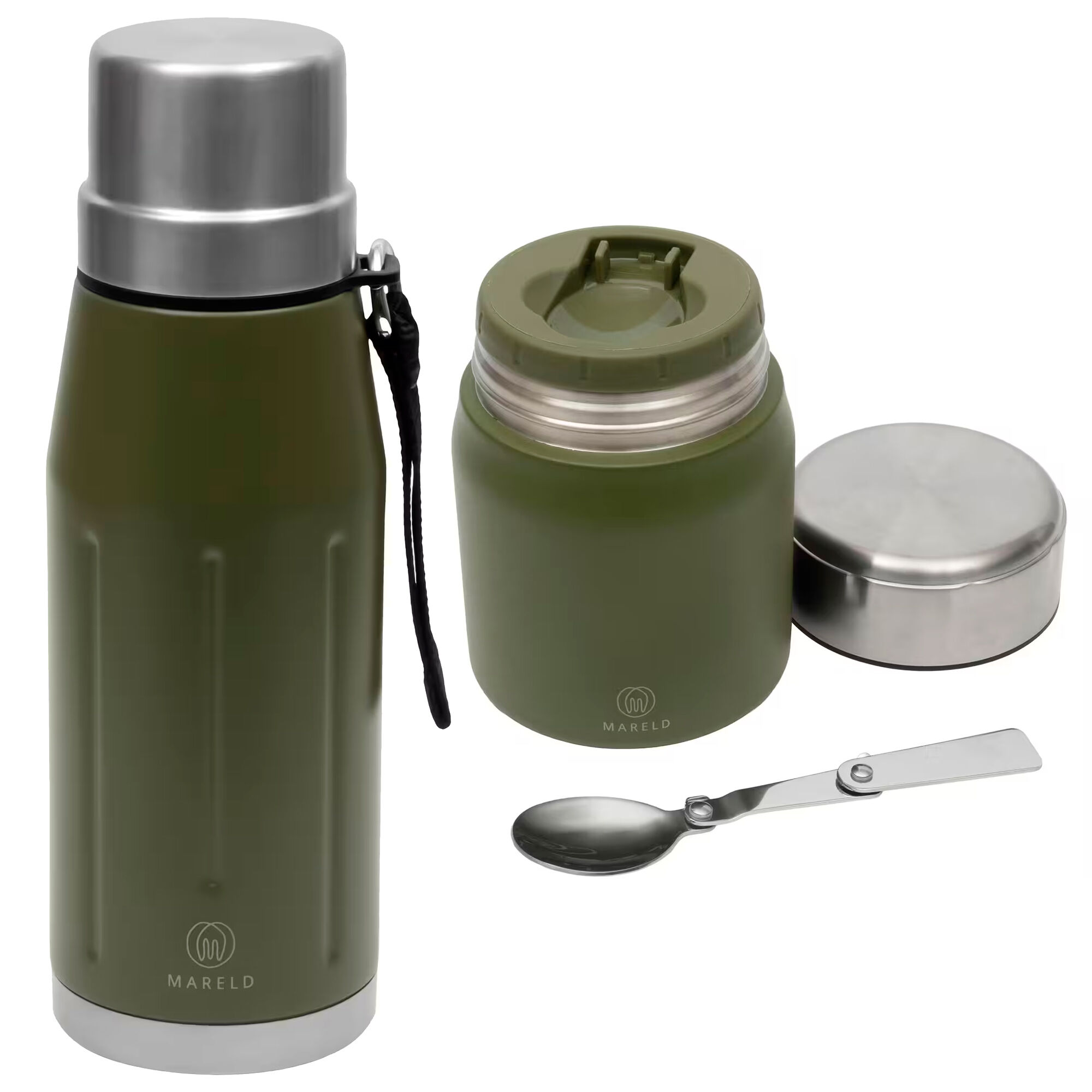 Mareld Termossæt med termos 650 ml + madtermos 500 ml, grøn