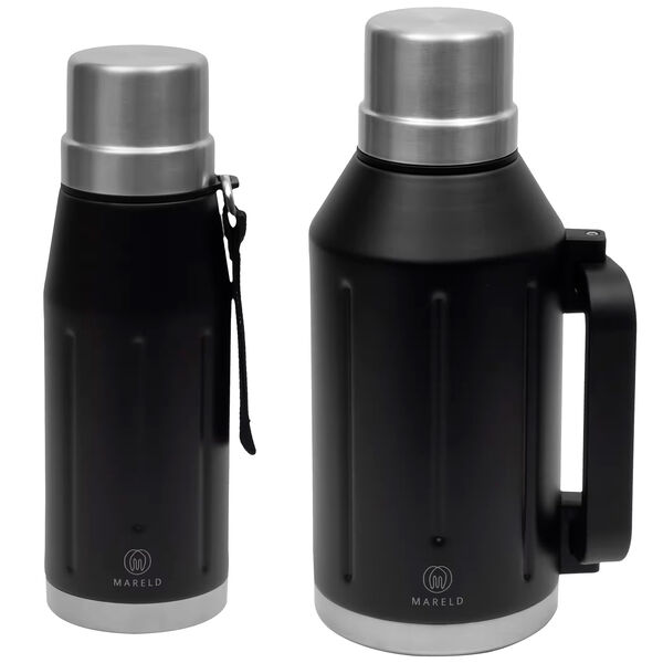 Mareld Termos 2-dels set 1,2 liter + 0,65 liter, svart