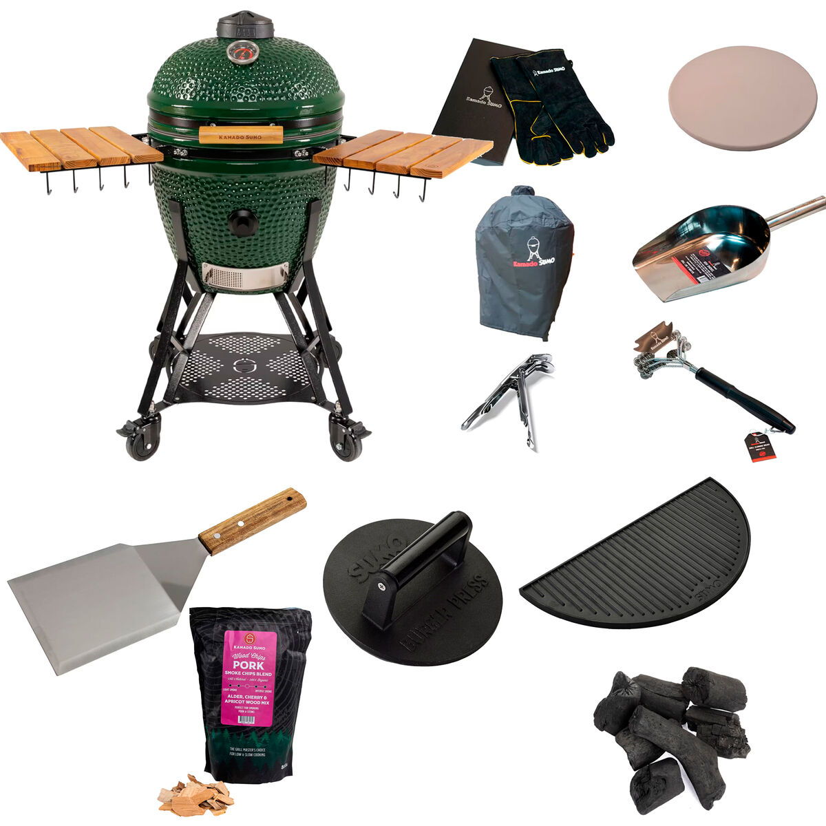 Classic Large Gen 2 kamadogrill + stora grillpaketet, grön
