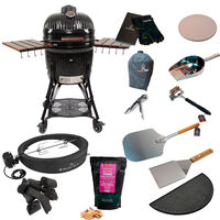 Icon Large kamadogrill + deluxe grillpaket, svart