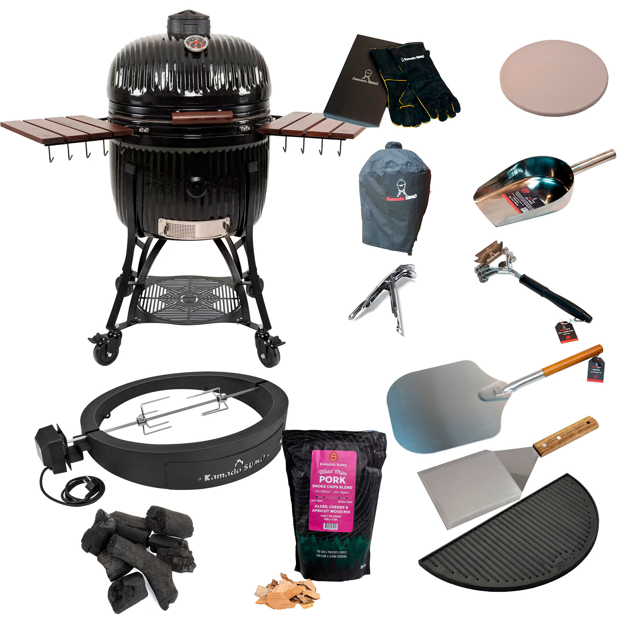 Kamado sumo Icon Maxi kamadogrill + deluxe grillpakke, sort