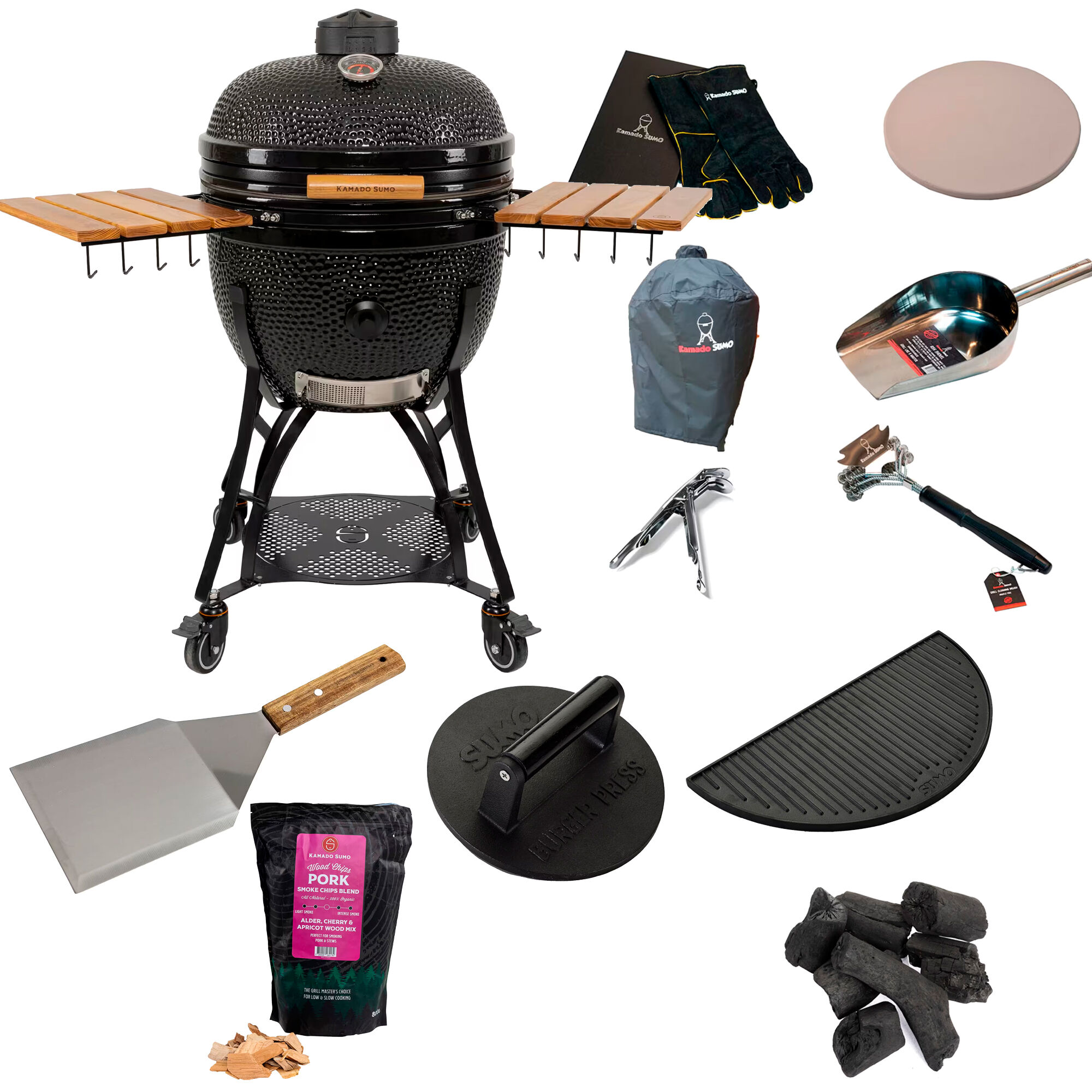 Kamado sumo Maxi Gen 2 kamadogrill + stor grillpakke, sort