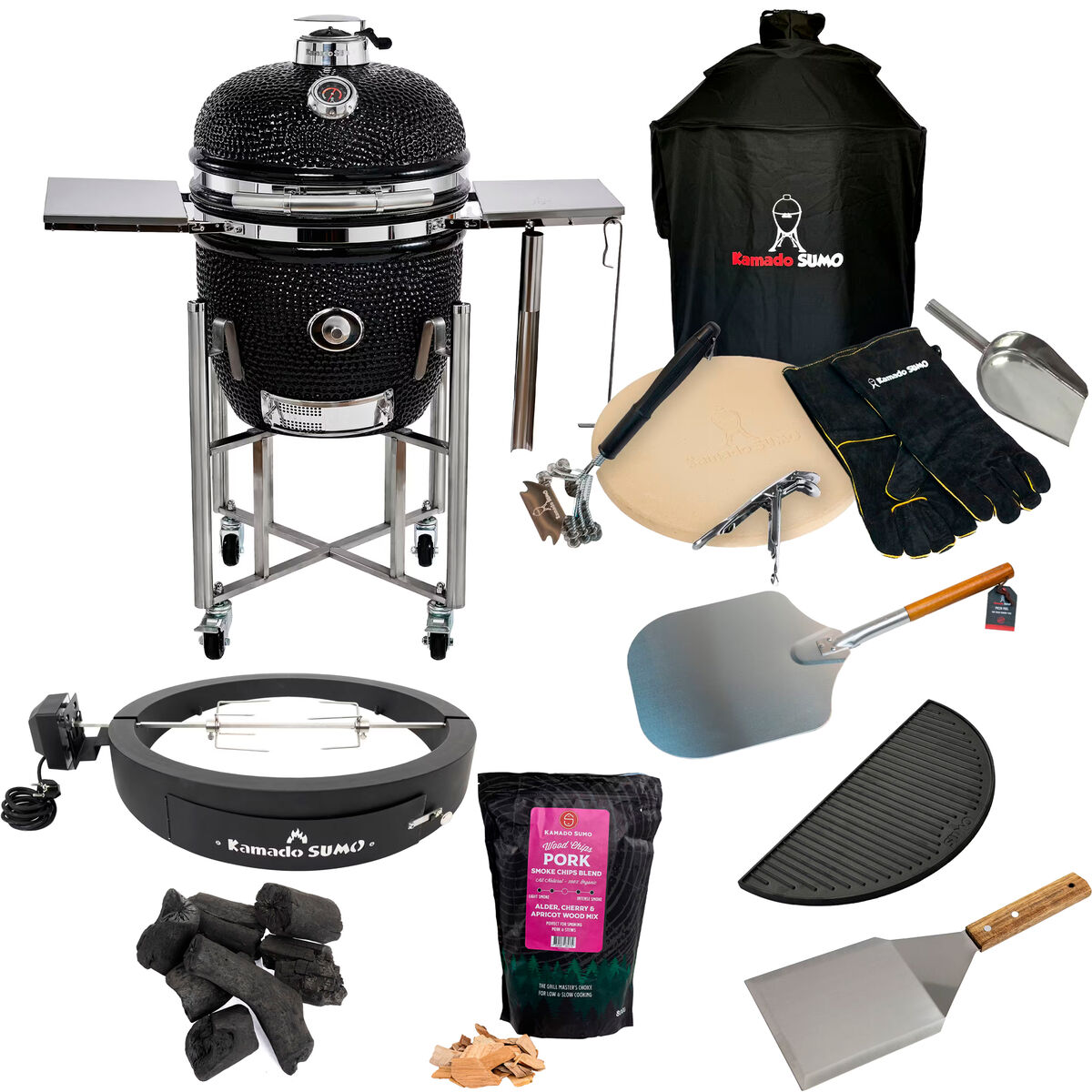Signature Midi kamadogrill + deluxepaket, svart