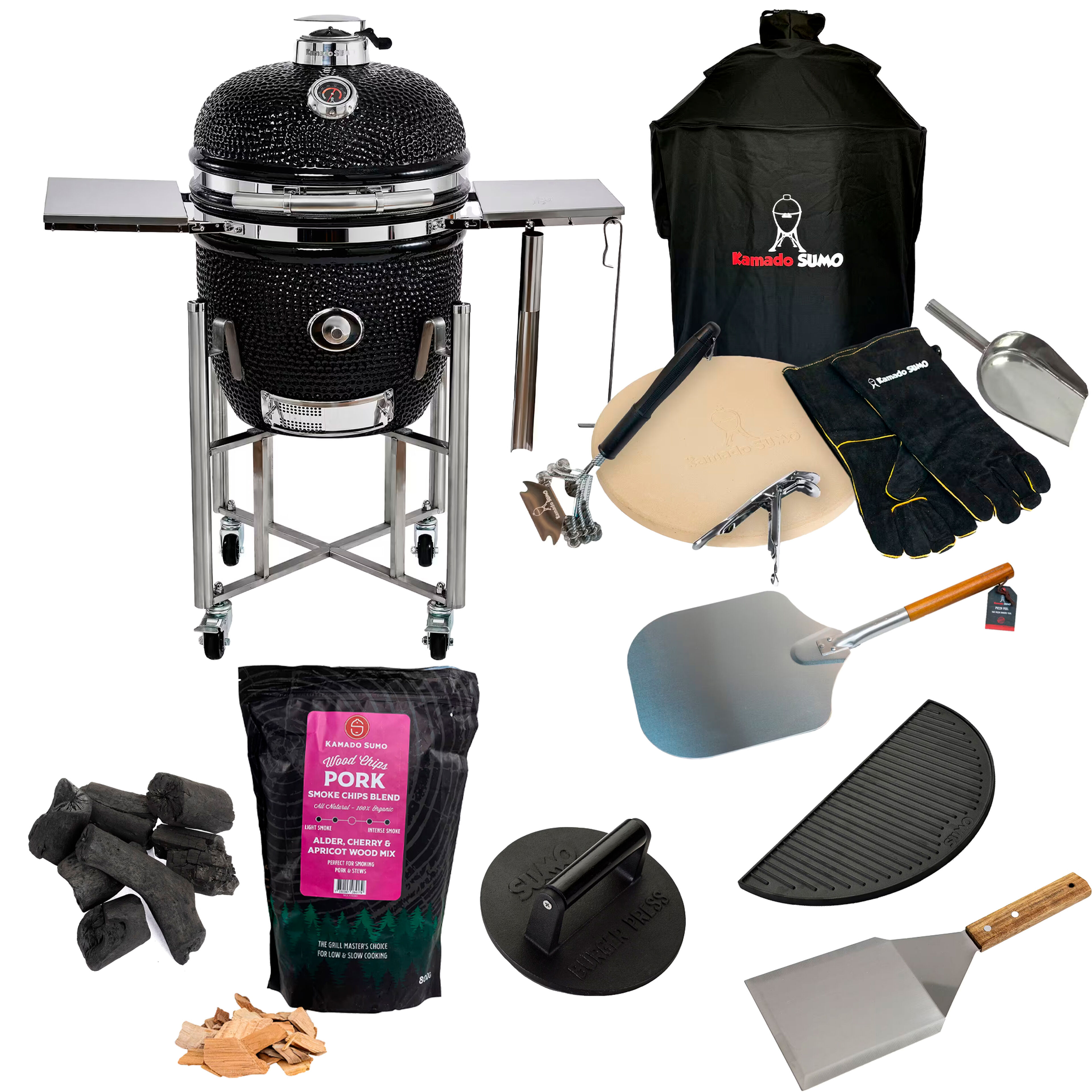 Signature Midi kamadogrill + stora grillpaketet, svart