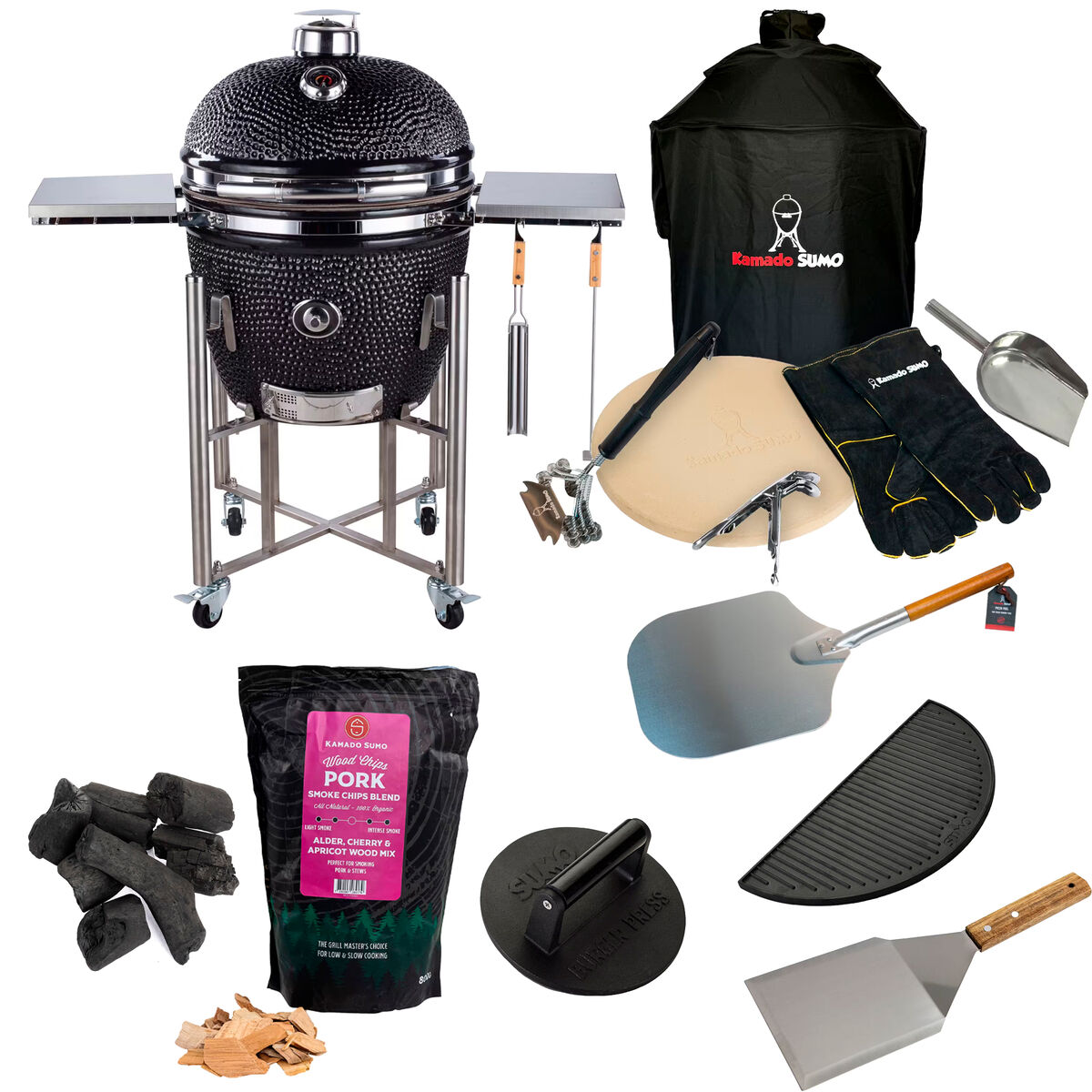 Signature Pro kamadogrill + stora grillpaketet, svart