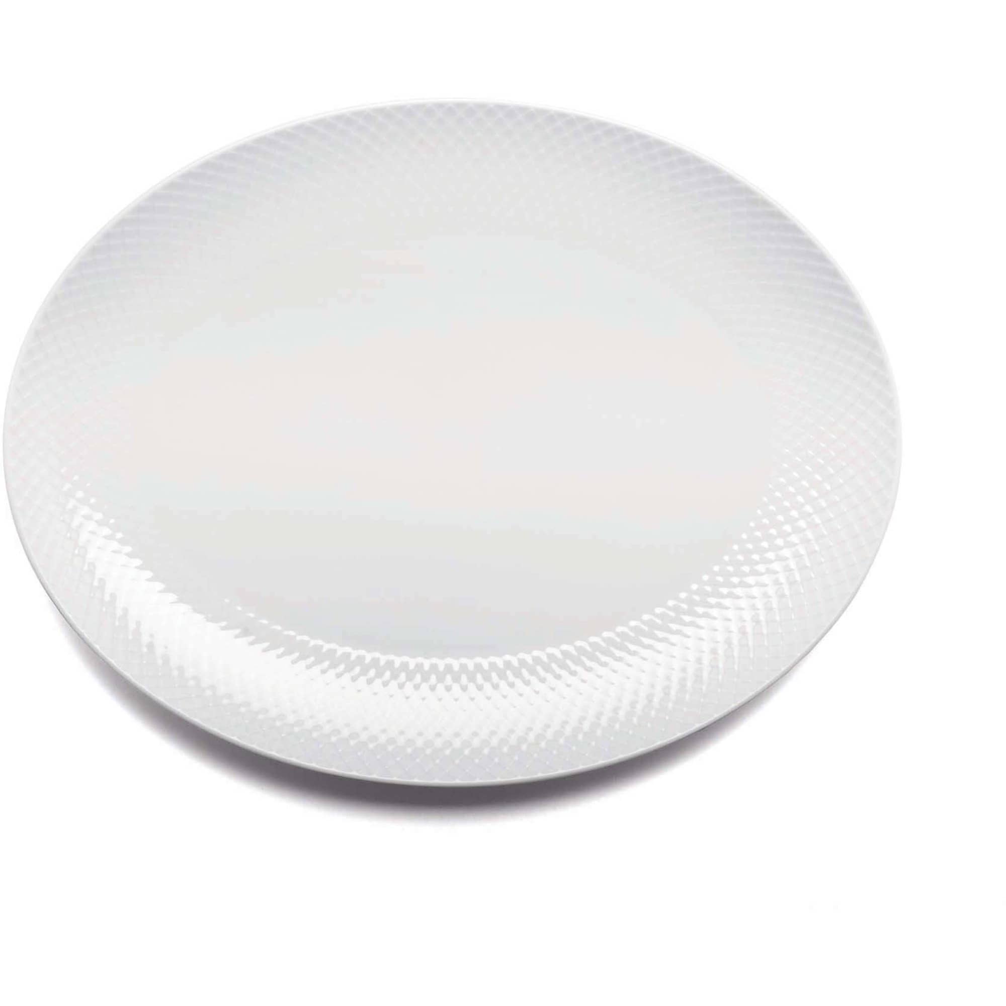 Produktfoto för Lyngby Porcelæn Rhombe Oval serveringsfat 35x26,5 Vit