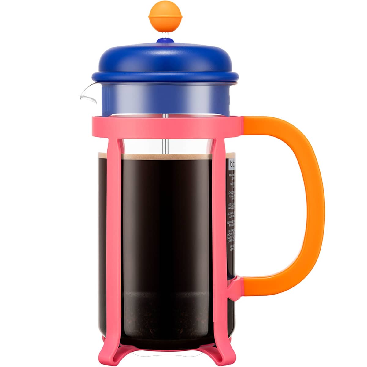 Java kaffepress 8 koppar, blå/rosa