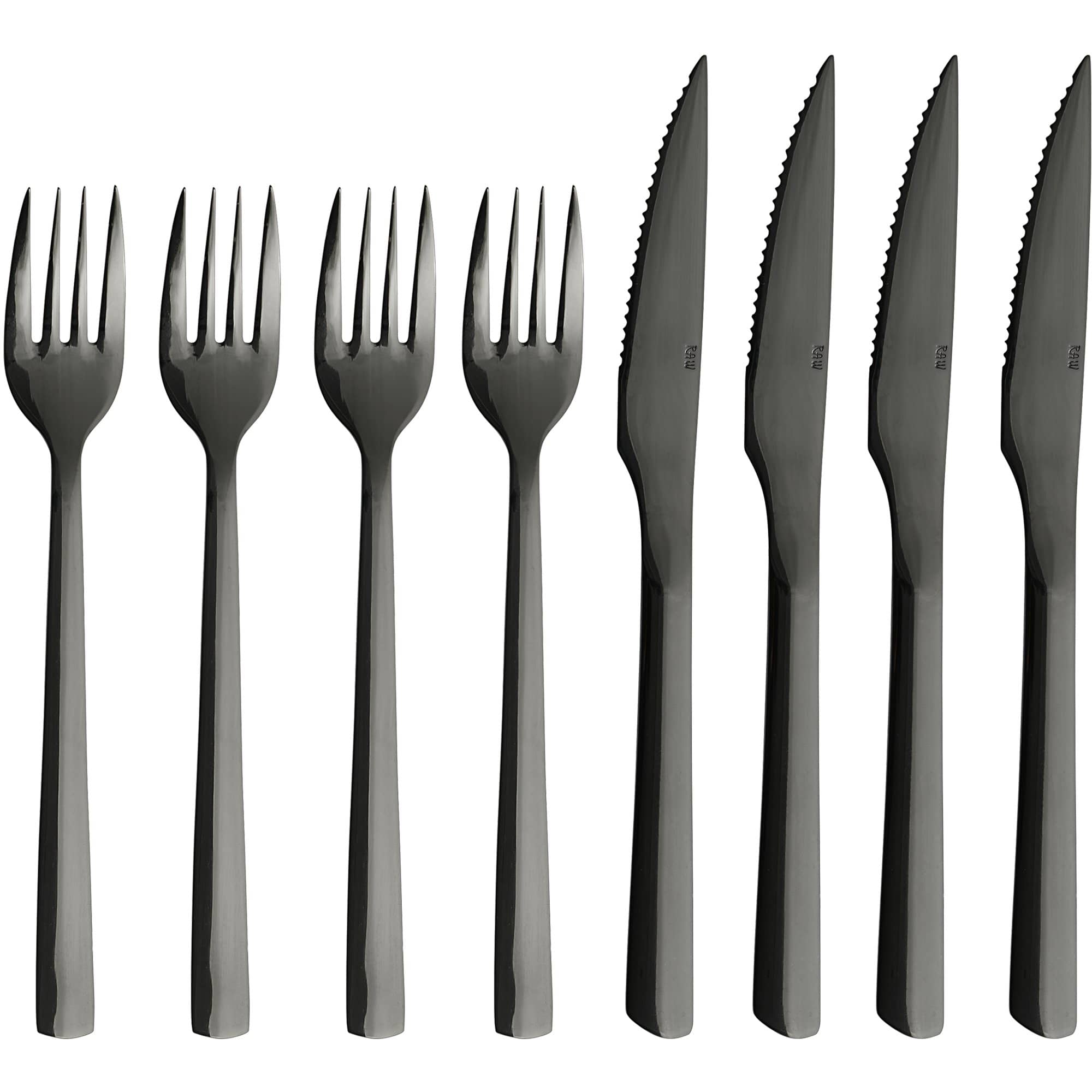 RAW grillbestik, sort, 8 dele