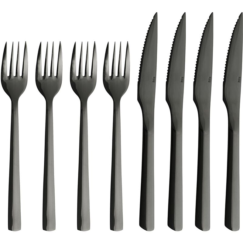 RAW grilliaterimet 8 osaa, musta