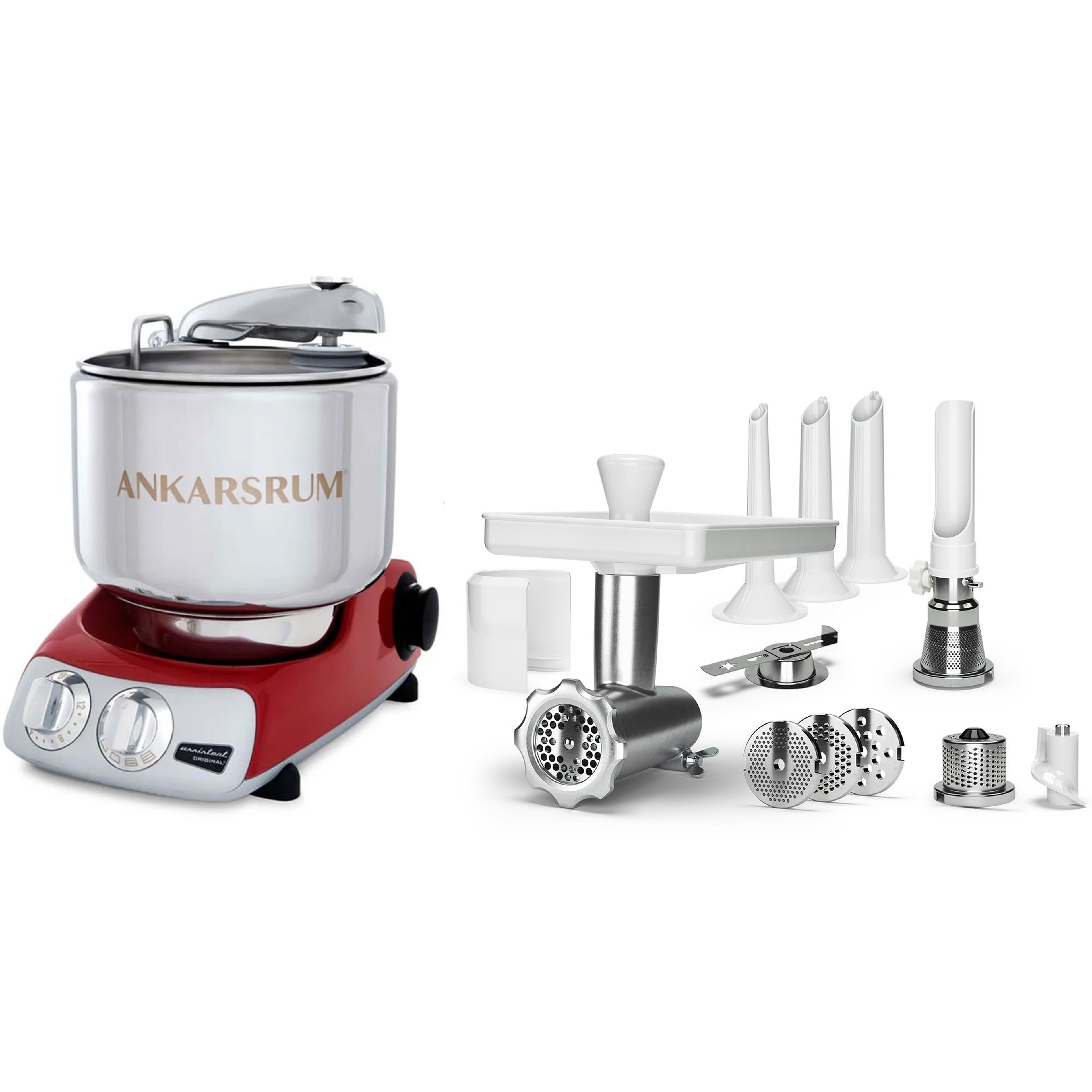AKM 6230 köksmaskin röd + komplett Köttkvarn