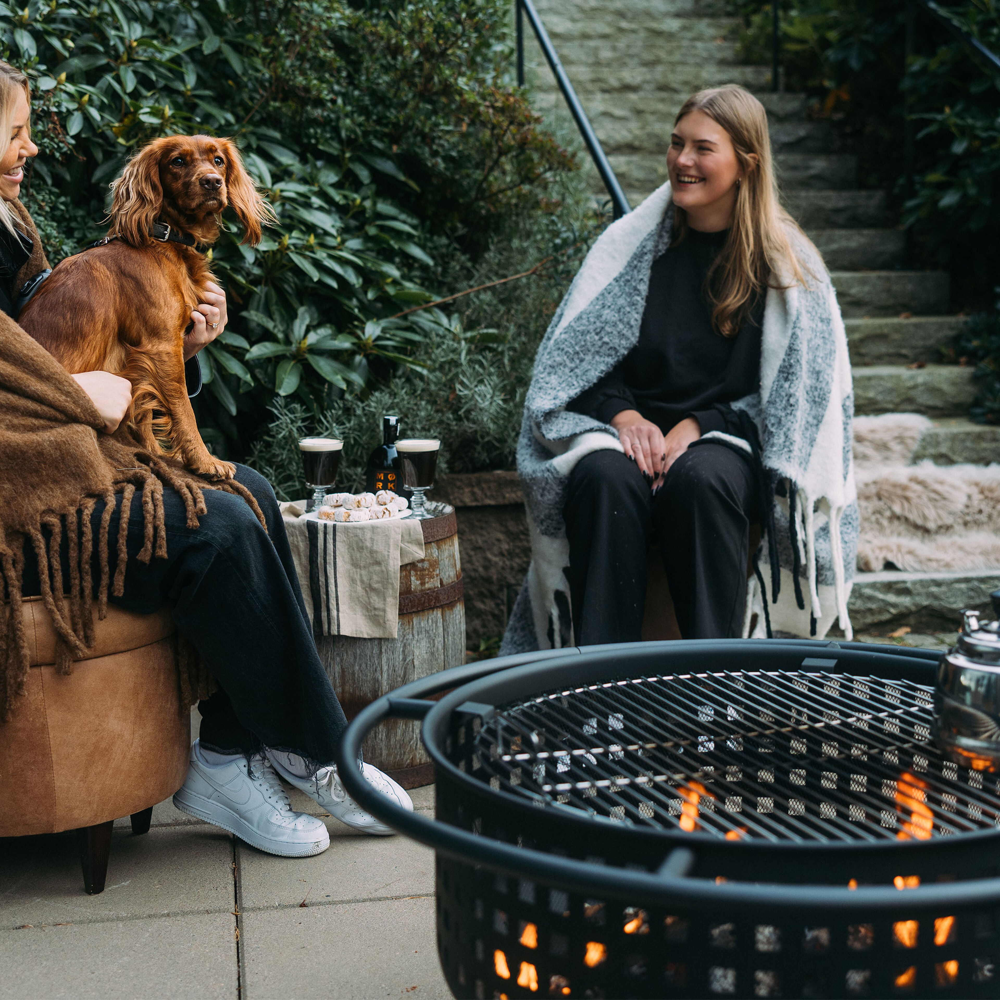 Eldstad stor med gnistskydd