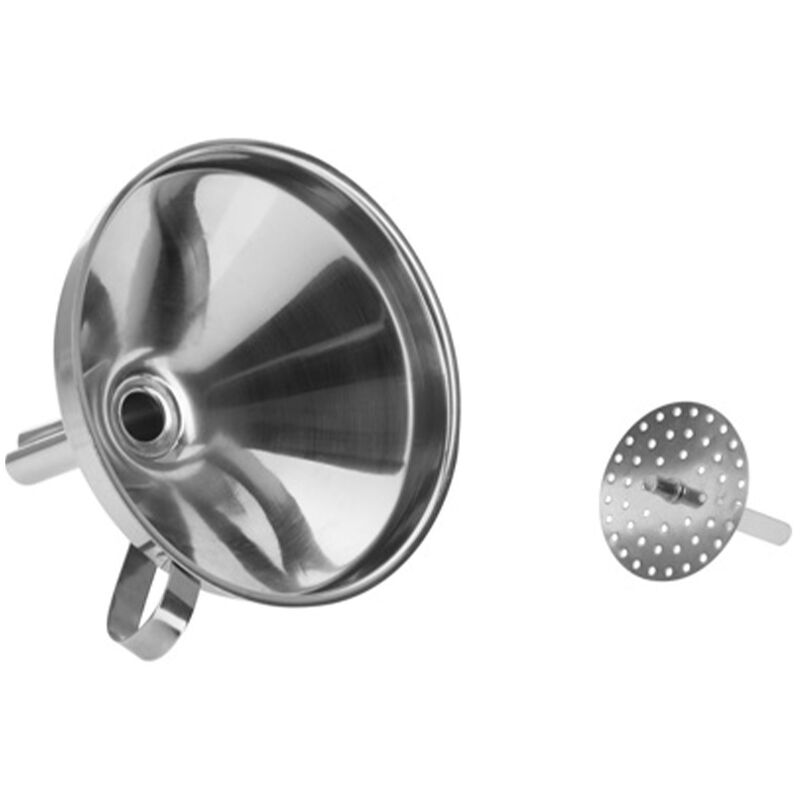 Tratt med avtagbar sil, rostfritt stål