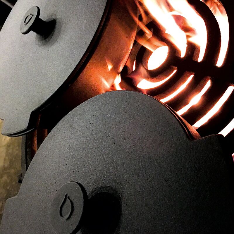 Gjutjärnspannor i set