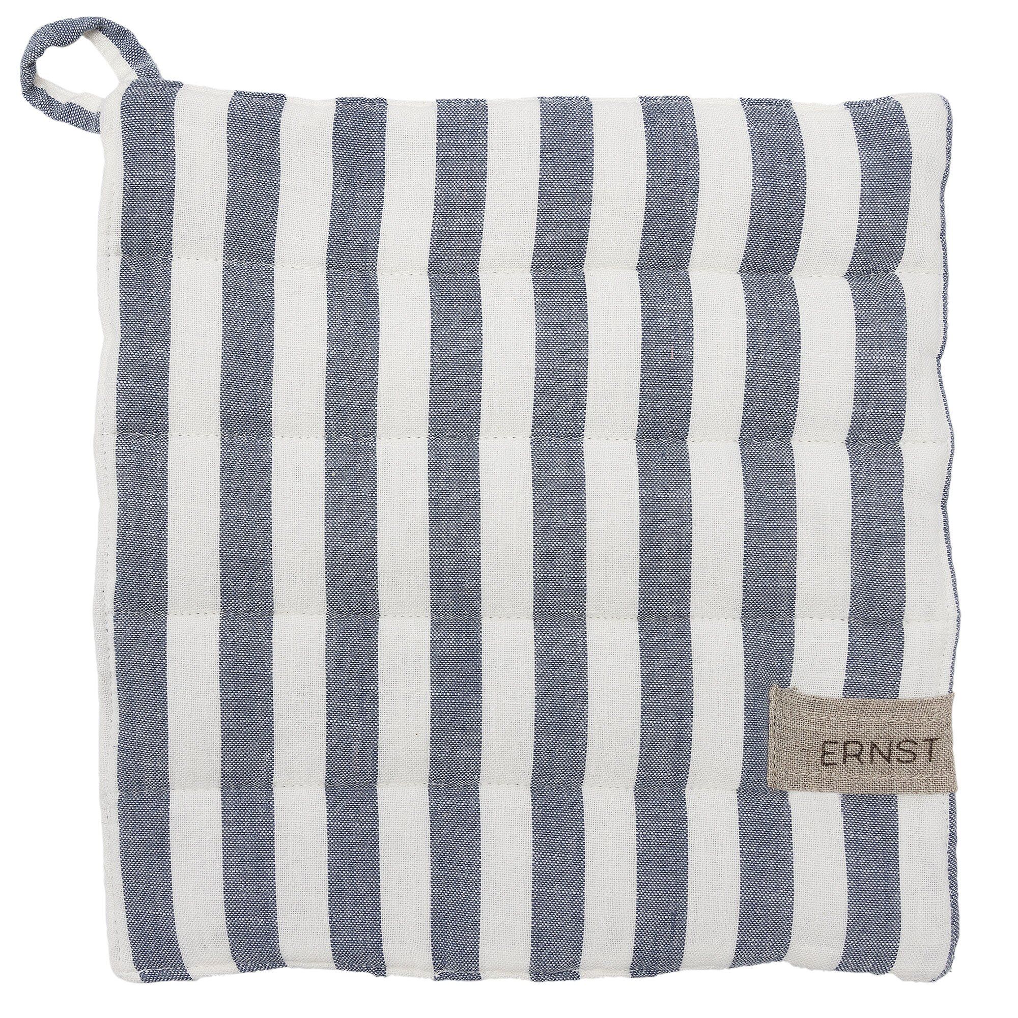 ERNST Ernst gryteklut, bred stripe 23x25 cm Blå-hvit