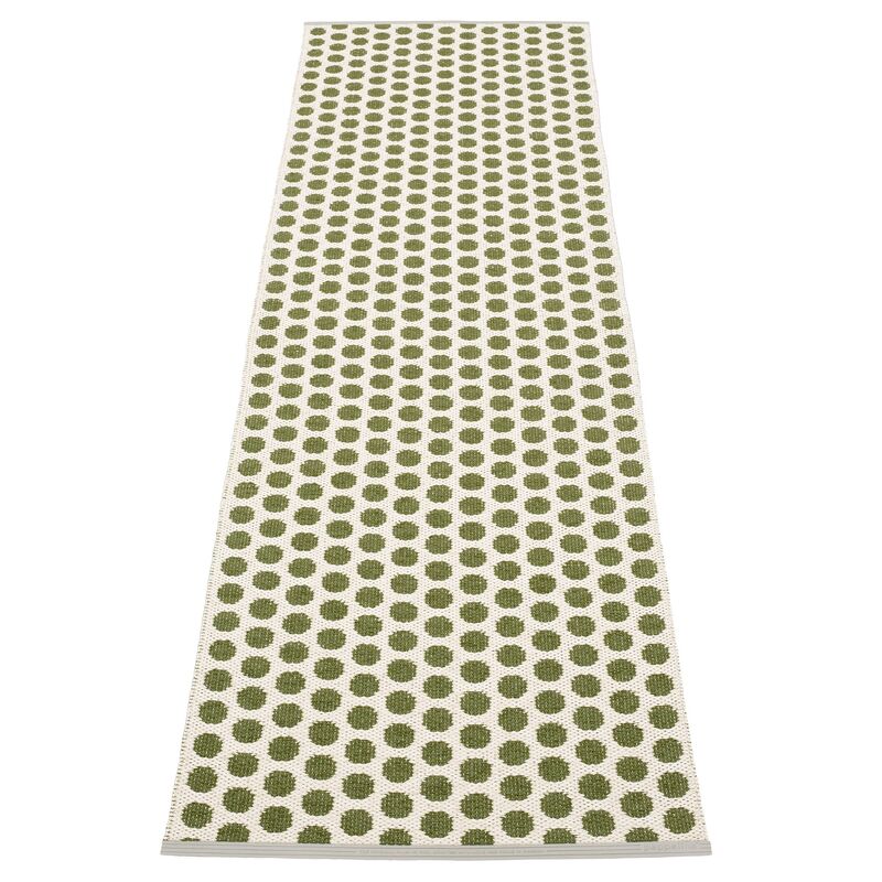 Noa gulvtæppe 70 cm x 250 cm, dark olive/vanilla
