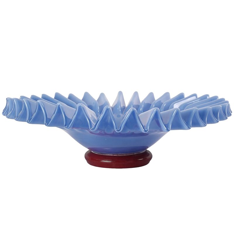 Lori skål 38 cm, lyseblå/vinrød