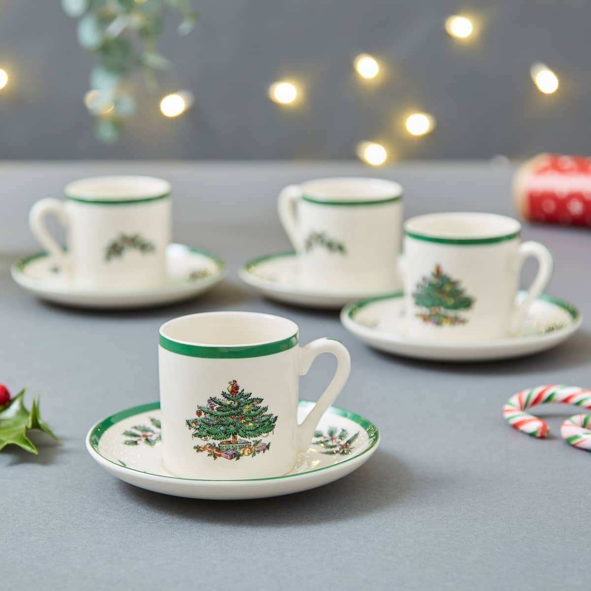 Christmas Tree espressokupit 4 kpl