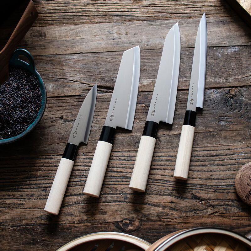 Houcho med 4 knive leveret i balsaboks