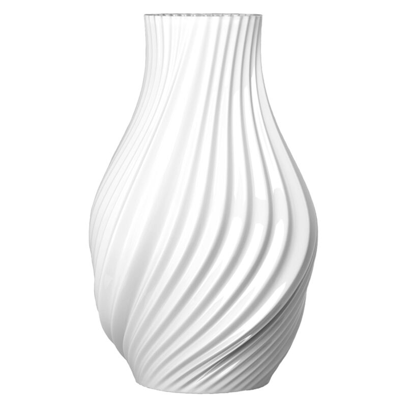 Lyngby Porcelæn Twist maljakko 18 cm, valkoinen