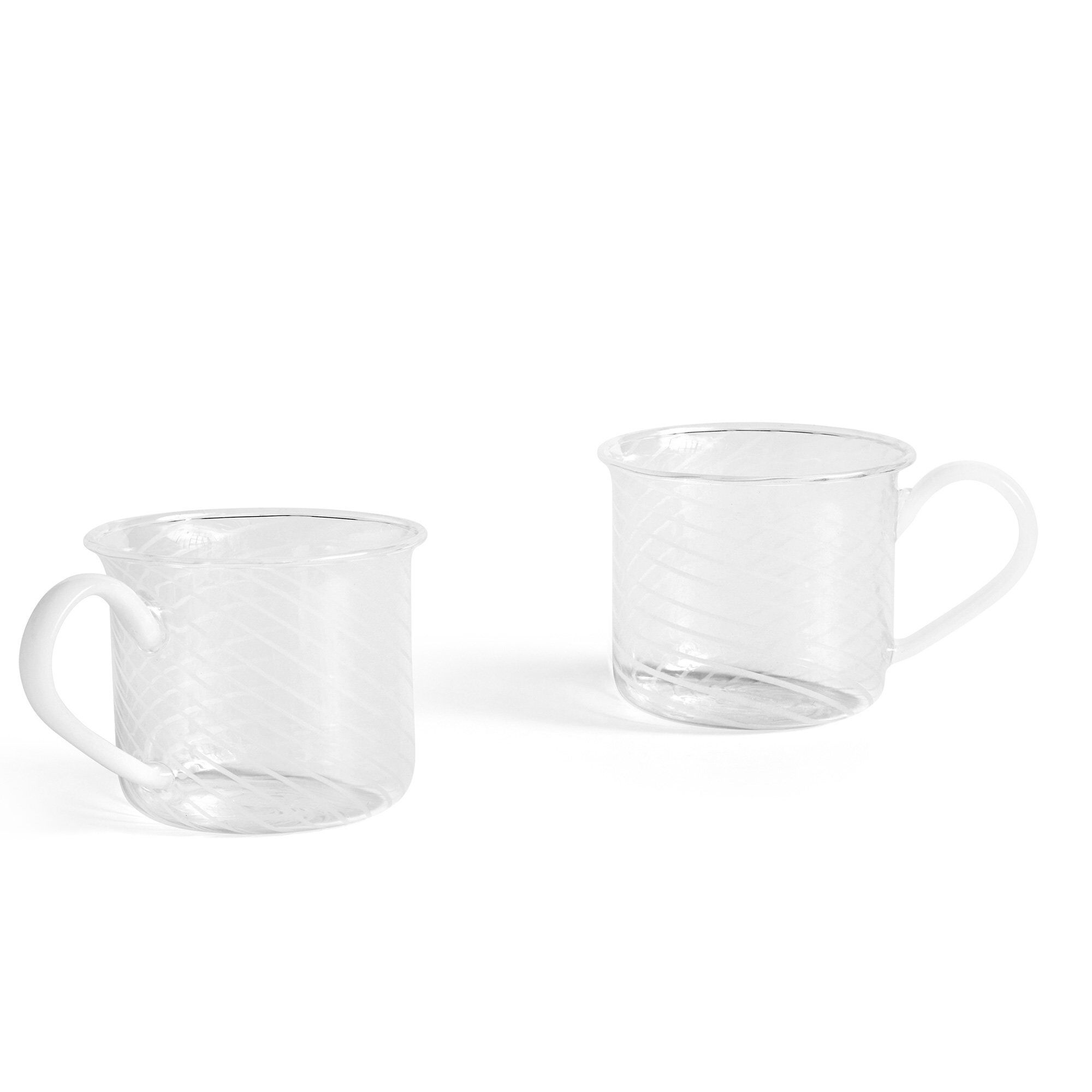 Borosilikat kopp, 2-pack, white swirl