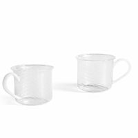 Borosilikat kopp, 2-pack, white swirl