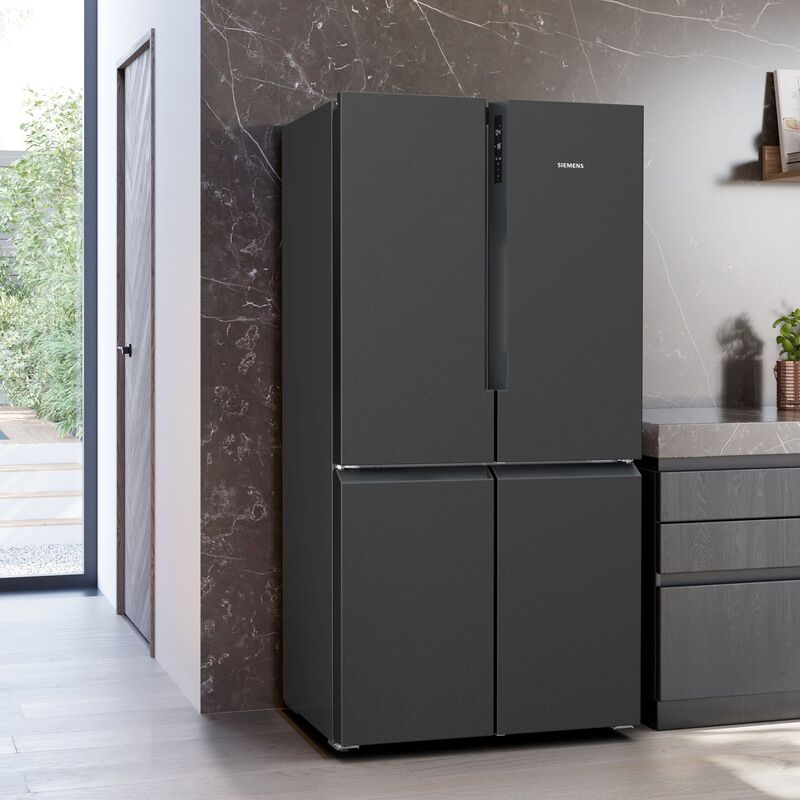 KF96NAXEA iQ300 frittstående kjøle-/fryseskap 183x90 cm, black steel