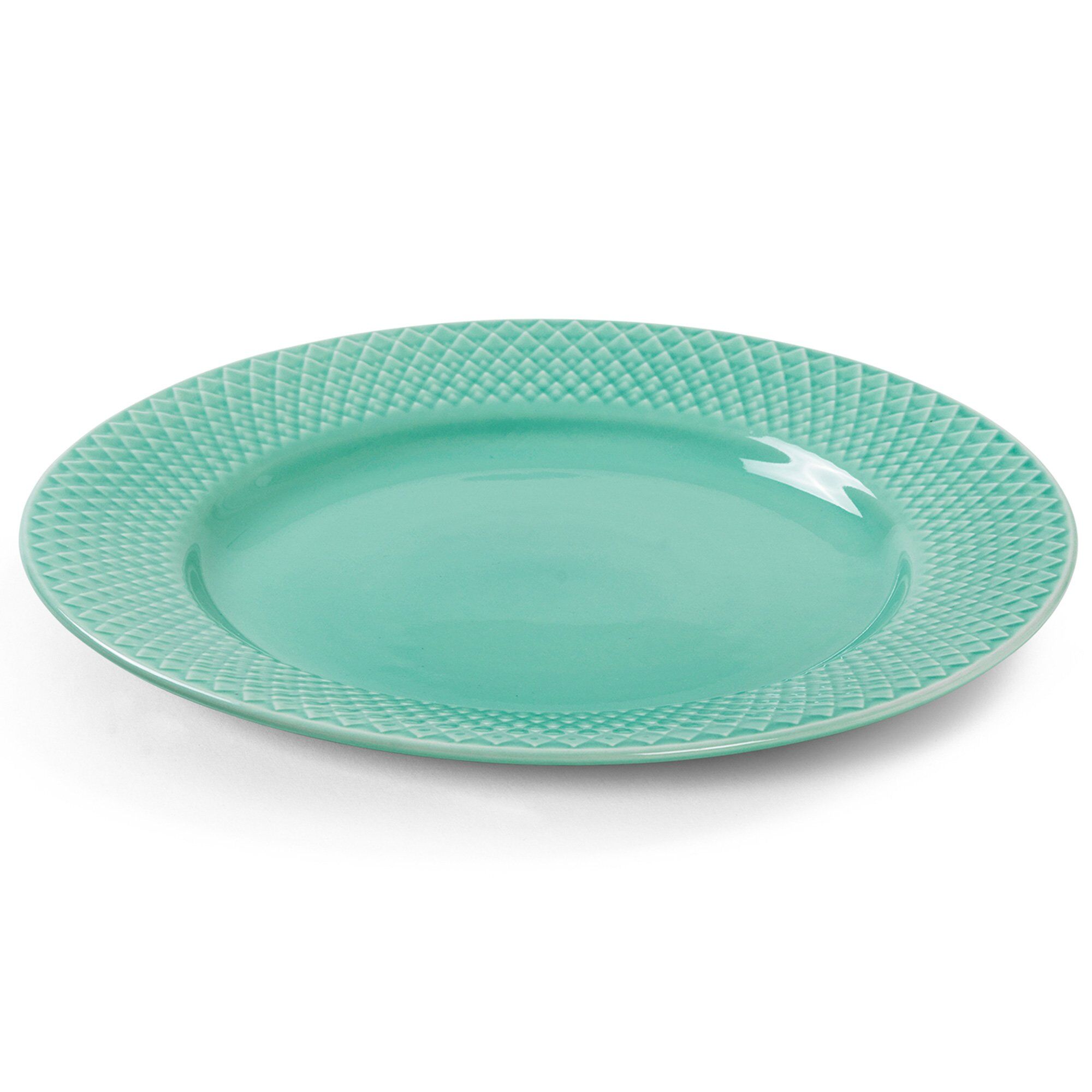 Lyngby Porcelæn Rhombe tallerken Ø 21 cm Aqua