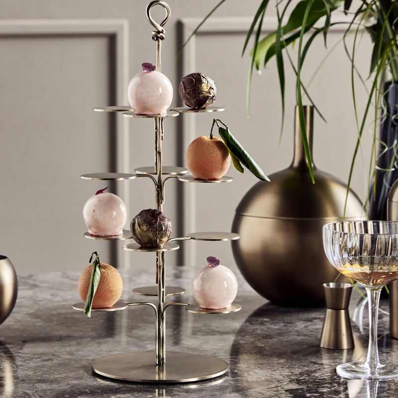 Seny serveringsfat, antikk messing