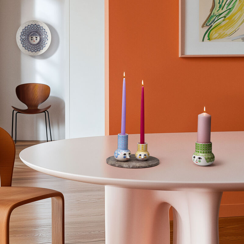 Bjørn Wiinblad Olga kynttilänjalka 9 cm, keltainen