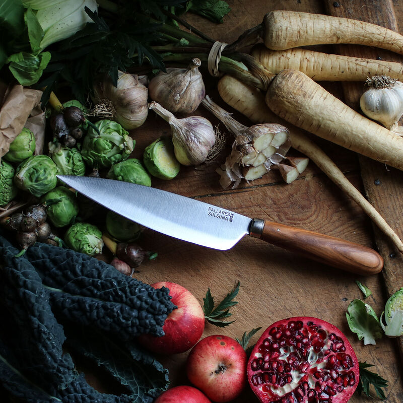 Kjøkkenkniv 16 cm, rustfritt stål/oliventre