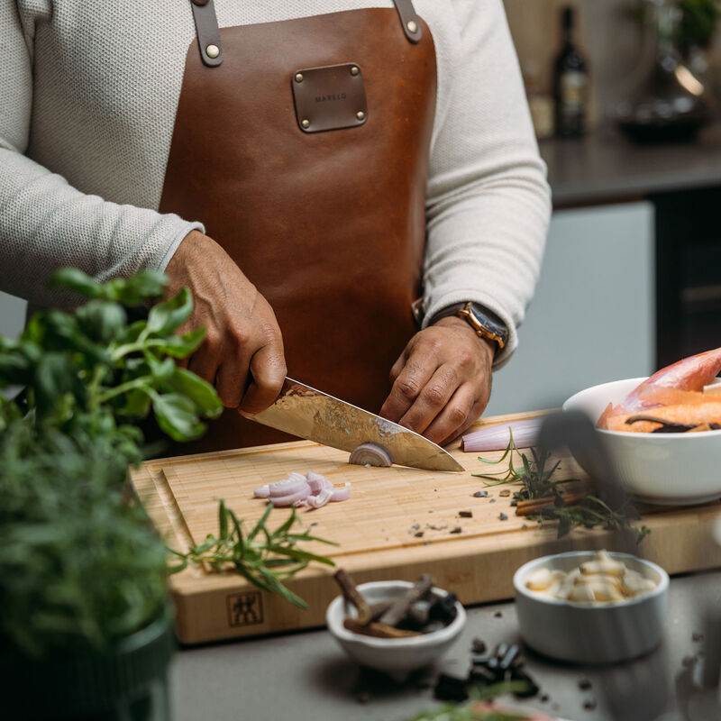 Läderförkläde, cognac
