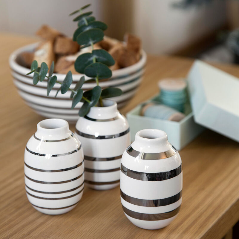 Omaggio Vase Miniatyr 3-pk 80 mm Sølv