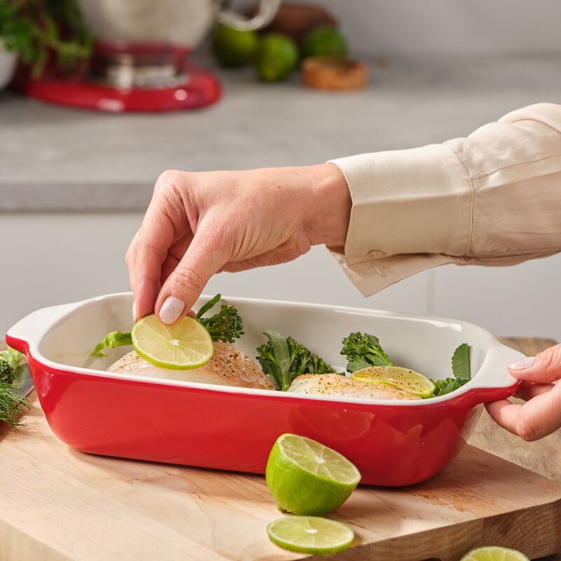 Ugnsform med lock 33x19,5x7,5 cm, röd